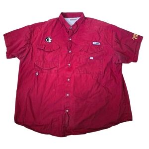 Men's Columbia Garnet Florida State Seminoles PFG Bonehead Shirt Size XXL